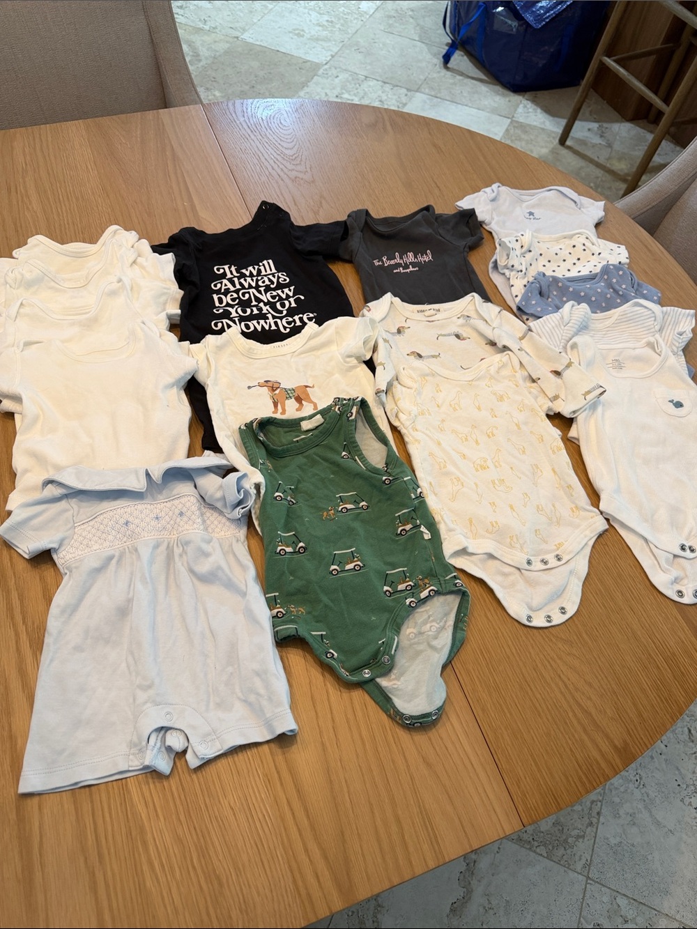 16 assorted 0-3month onesies